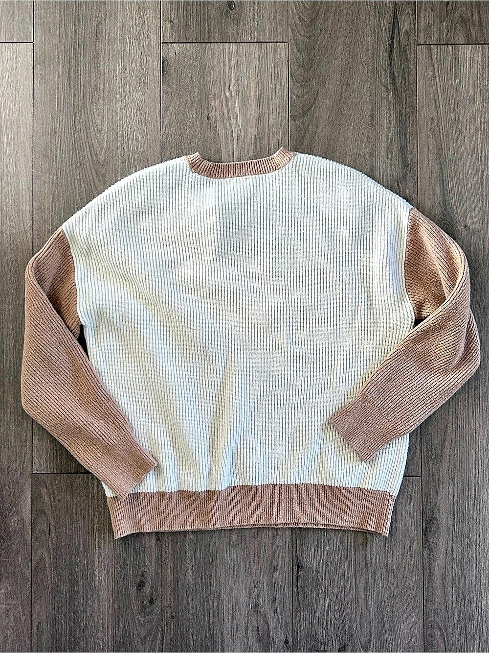 Express Color Block Ribbed Crew Neck Sweater XS - Picture 2 of 4